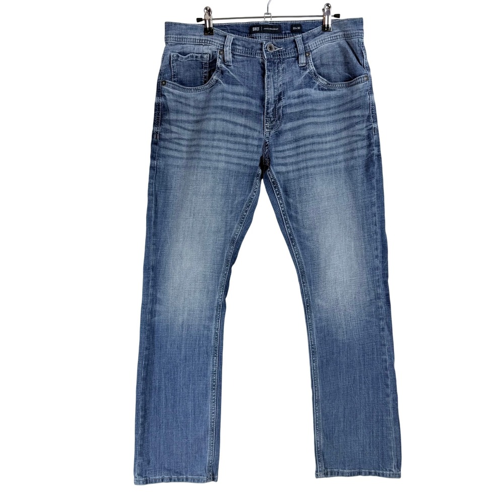 BKE Jake Straight Mens Jeans 33x30 Medium Wash Stretch Coolmax Denim